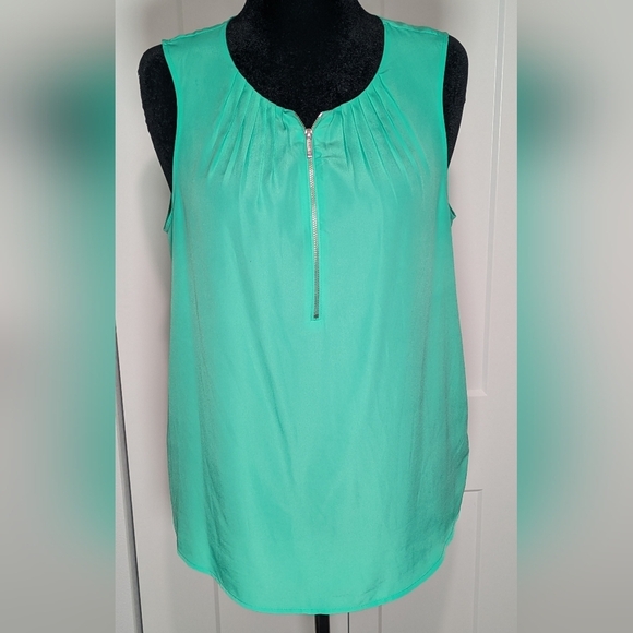 MICHAEL KORS Women's Green BLOUSE Sleeveless WORK Casual Women Shirt Large - Picture 1 of 9